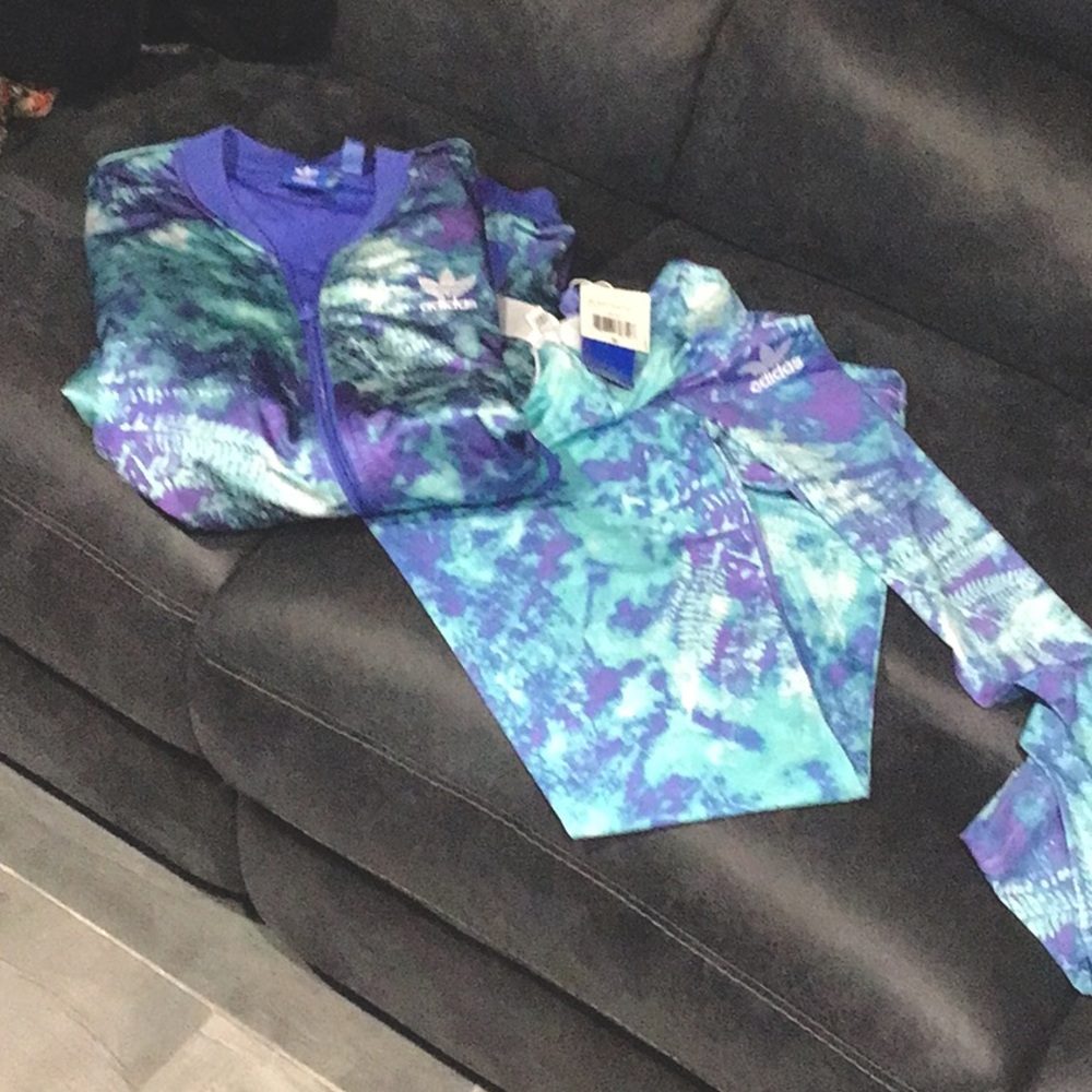 Mint WOMENS 2PIECE ADIDAS SET EPIC FIND AQUA BLUE PRINT GORGEOUS